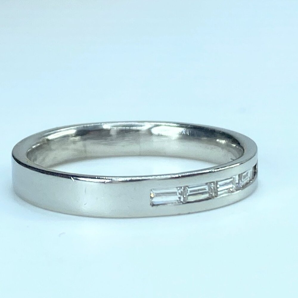 JR9317 B&N London Platinum 950 0.24ct Baguette diamond wedding band 5.7g s8 - Picture 4 of 8